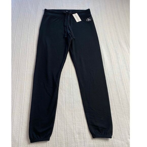 CALVIN KLEIN Womens XSmall Black Logo Patch Jogger Pants - Picture 1 of 6